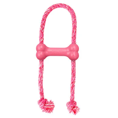 KONG Puppy Goodie Bone w/ Rope Pink product image