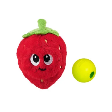 Fruity Findz Interactive Plush Dog Puzzle with Treat Ball, Red product image