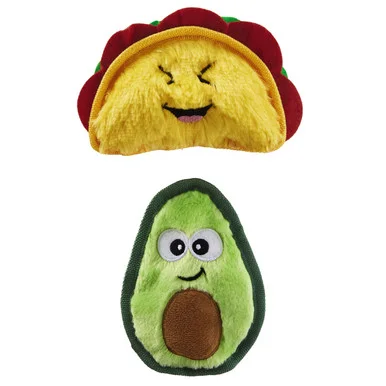 Durablez Tough Plush Squeaky Dog Toys, Taco & Avocado, 2PK product image
