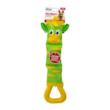 Fire Biterz Zebra Plush Interactive Dog Toy, Green, Large product image