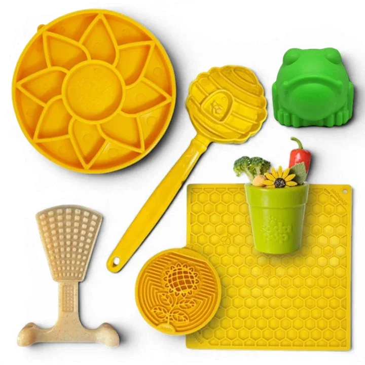 Dog Enrichment Starter Pack - 7 Premium Slow Feeder & Lick Mat Toys product image